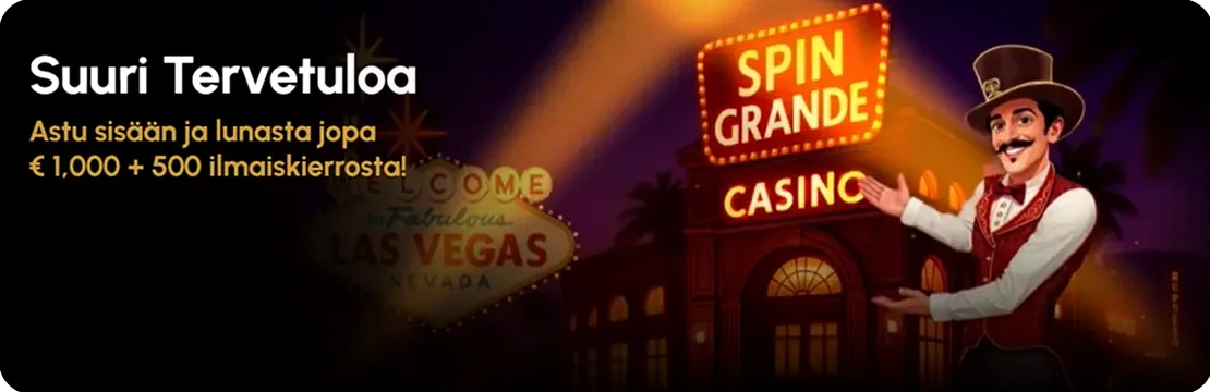 Spingrande Casino — 100% bonus + 200 ilmaiskierrosta ensimmäiseen talletukseen